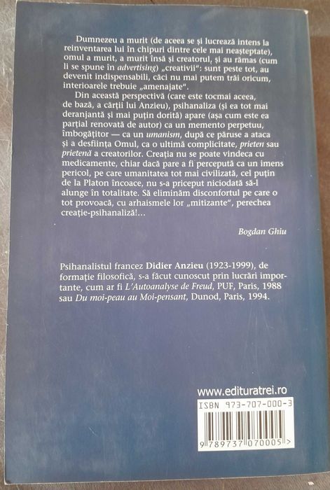 RARA Didier Anzieu - Psihanaliza travaliului creator 2004, 436 pagini