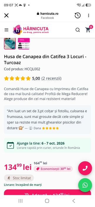 Set huse catifea nou, le vănd deoarece canapeaua mea este îmbrăcată in  imitatie piele si alunecă!