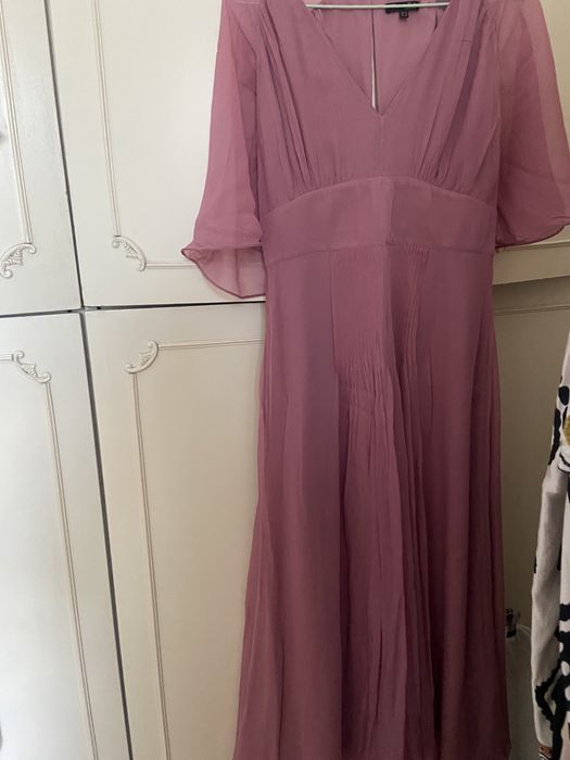 Официална рокля Massimo Dutti в цвят пепел от рози/розово