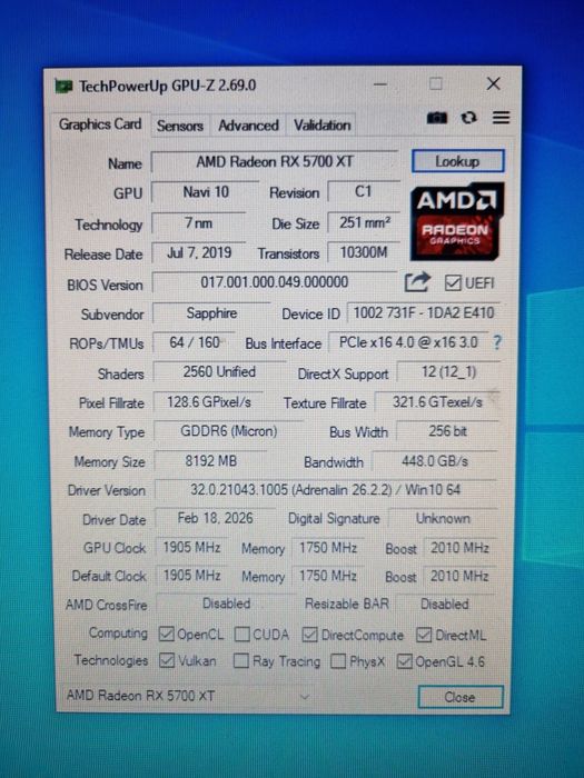 Radeon Sapphire Nitro +   rx  5700xt