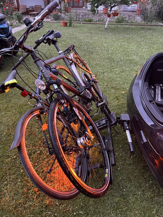 Suport  rabatabil biciclete EUFAB RAVEN pentru cârlig – 2 biciclete – rabatabil – 50 kg