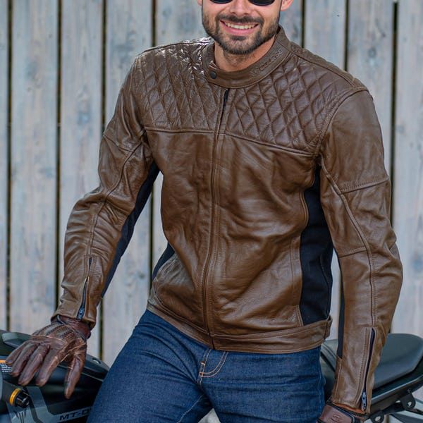 ПРОМОЦИЯ Кожено мото яке COURSE BOMBER,размери S, M, L, XL,NEW