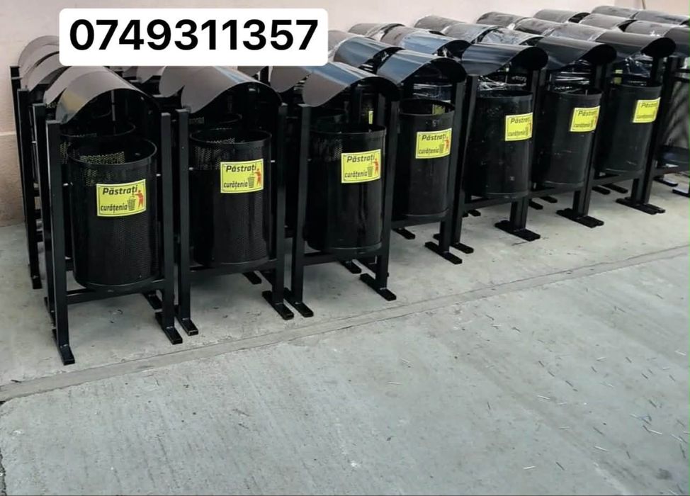 Cos de gunoi exterior stradal din lemn sau metal