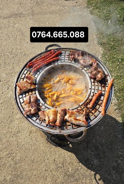 Gratar disc din aluminiu cu oala 50cm