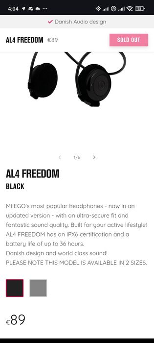 Căști MIIEGO AL4 Freedom — pentru sport, stare ca noi, neutilizate