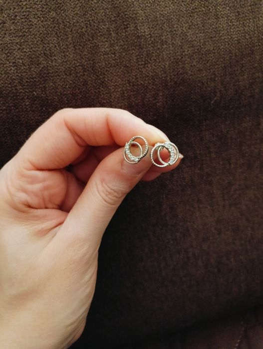 Сребърни обеци с винт