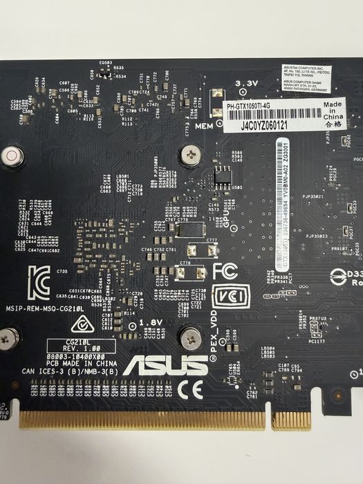 Placa Video NVIDIA GTX 1050 TI 4GB ASUS