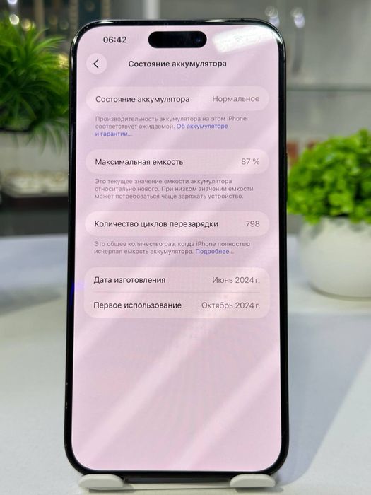 iPhone 15 Pro Max акб 87%