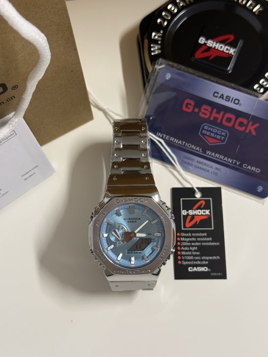Casio G-SHOCK GM2100 // Otel Inoxidabil // Baby Blue