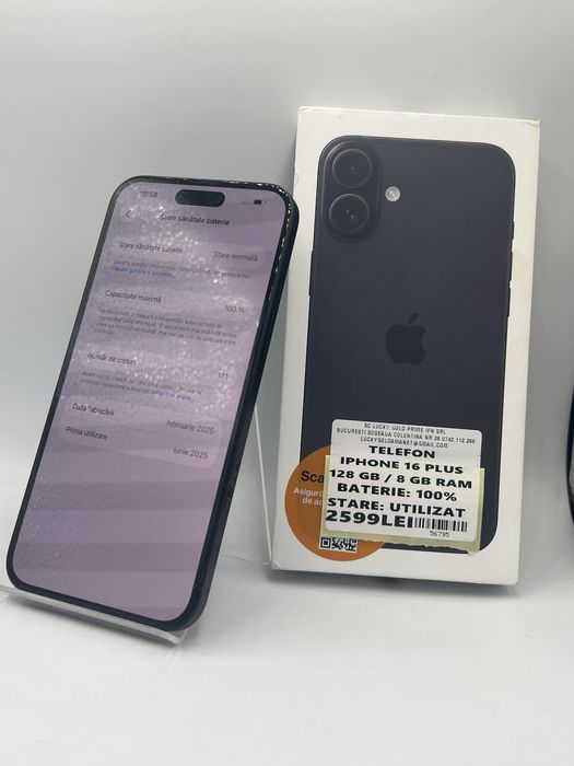 Amanet LuckyGold Colentina / Iphone 16 plus 128gb-100% baterie 171 cic/ #56795