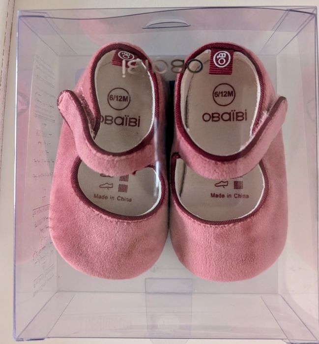 Чисто нови бебешки пантофки Obaibi, 6-12 мес.