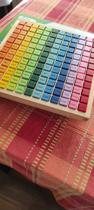 Настолна игра: дървена таблица за умножение - за развитие и обучение.