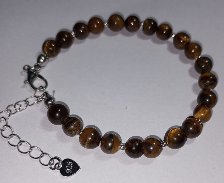 Brățară cu piatra Ochi de tigru și argint