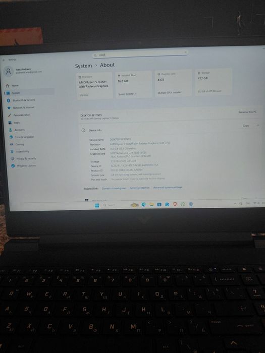 Геймърски лаптоп HP Victus 15.6 512GB 16GB