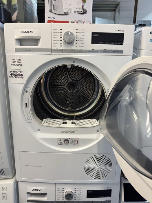 Uscător de rufe cu pompă de căldură Siemens WT47W5W0 (iQ700)