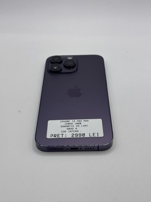 Iphone 14 Pro Max 128GB 100% Grad A Garantie 24 Luni - zonemag.ro