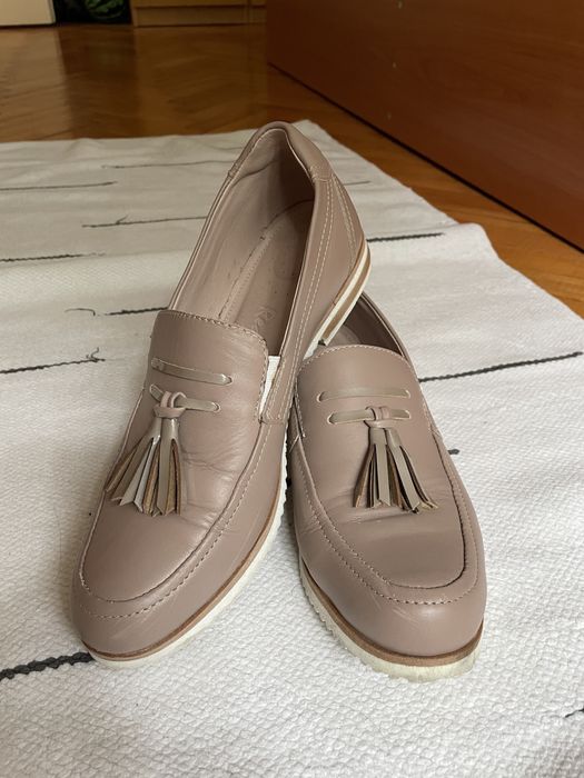 Дамски мокасини естествена кожа