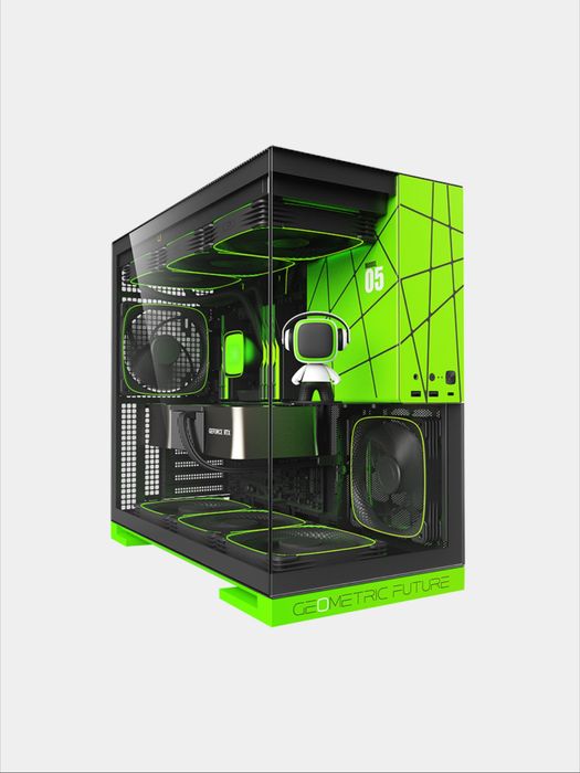 Geometric Future Model 5 Glass Green/Black (With 5-FAN)