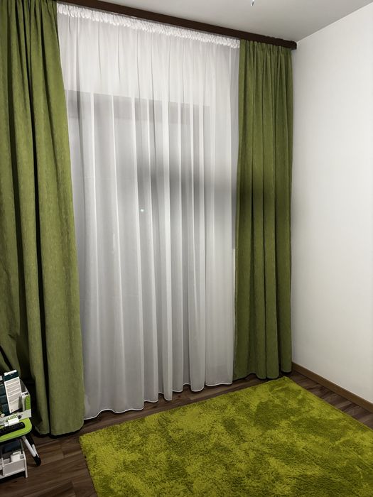 Set 2 draperii verzi, H: 260 cm