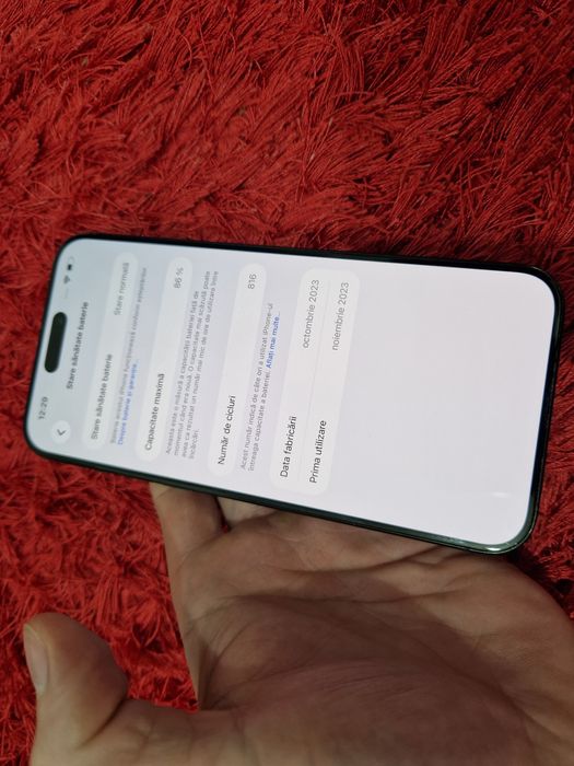 -Iphone 15Pro Max, 256Gb, 8Ram, Blue Titanium, bat-86%, semne usoare u