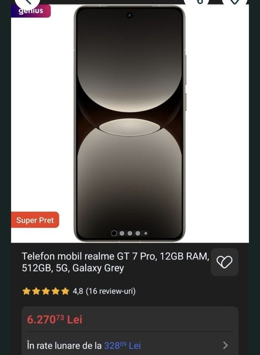 8 Elite gen 4 Realme gT 7 pro nou sigilat   17  pro max