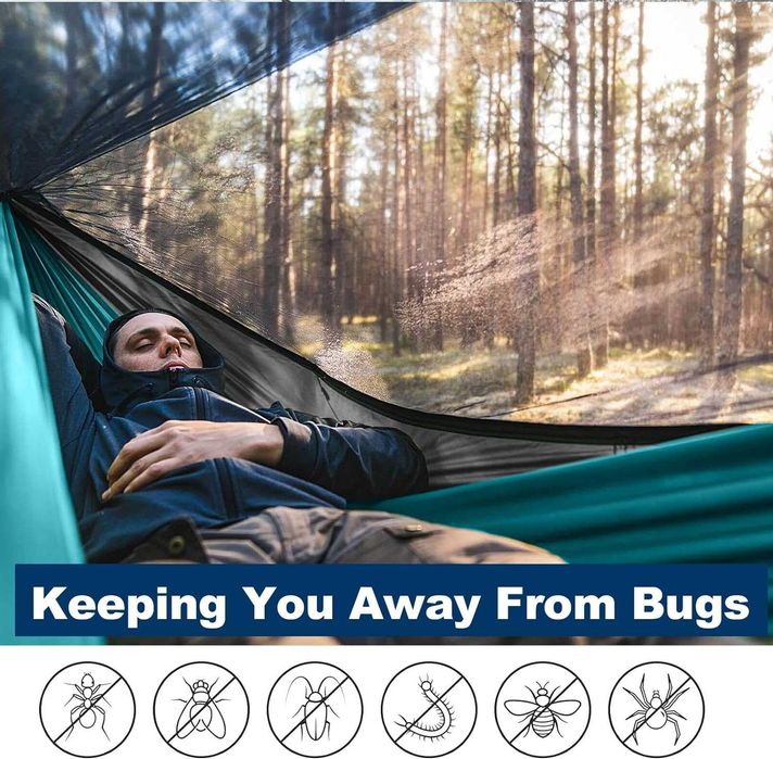 Сгъваем преносим стол + Водоустойчив Двуместен Хамак с Мрежа до 250кг