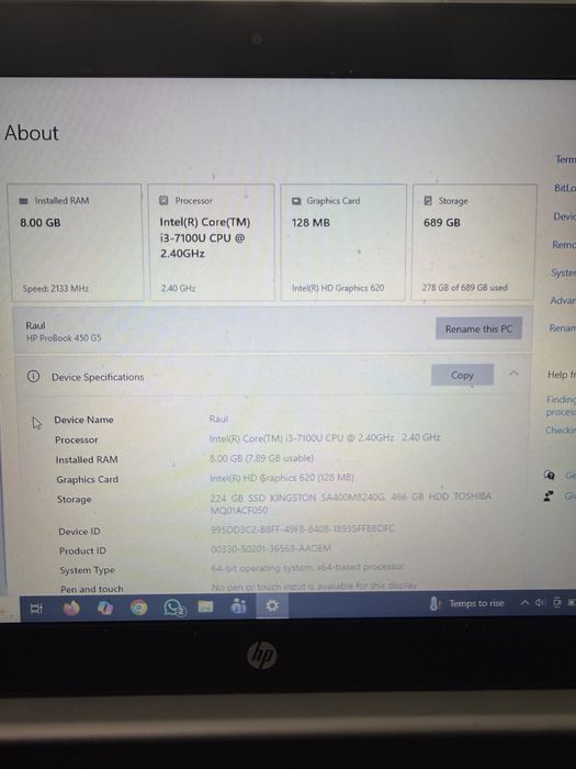 Laptop HP ProBook 450 G5