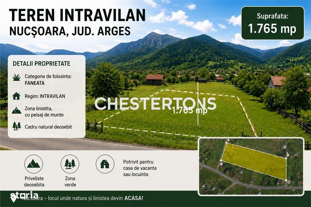 Teren intravilan de vanzare in Nucsoara, Arges | parcela generoasa 1.7