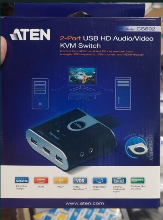 KVM Switch USB HDMI Audio/Video Aten CS692