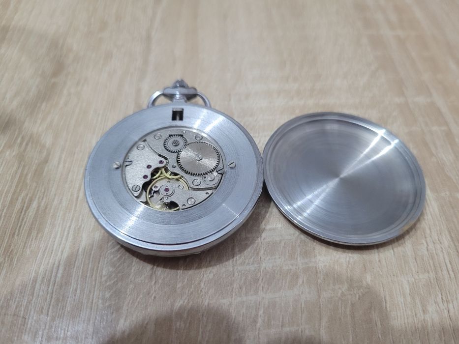 Ceas De Buzunar Vintage Pobeda Rusesc "Hunter" Impecabil De Colecție