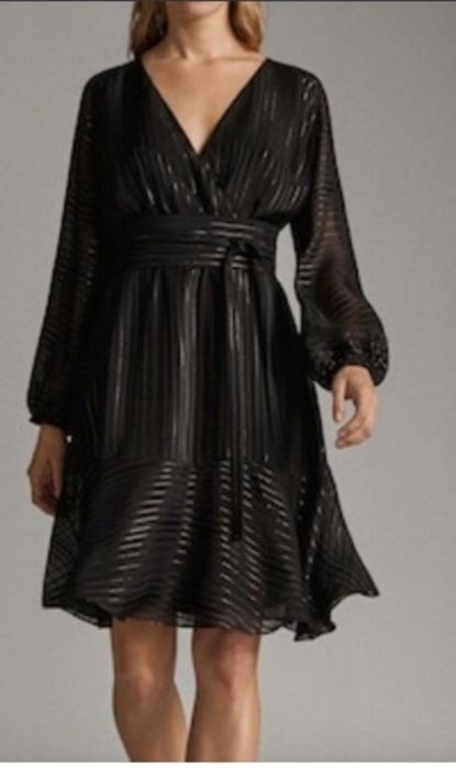 Massimo Dutti елегантна черна рокля, размер 40