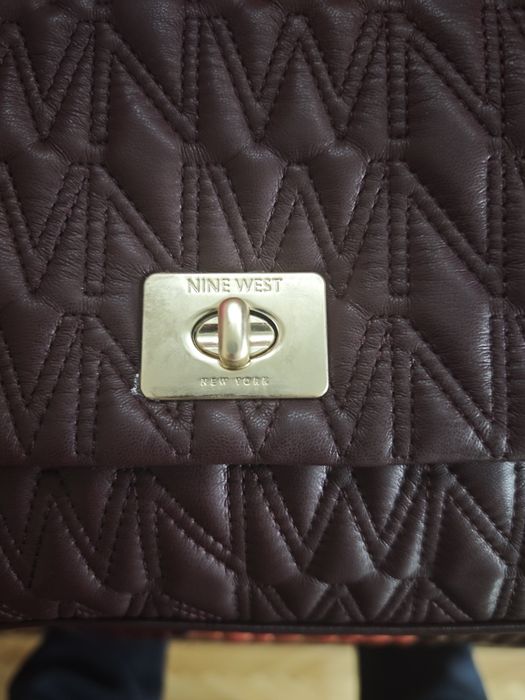 Дамска чанта Nine West, цвят бордо