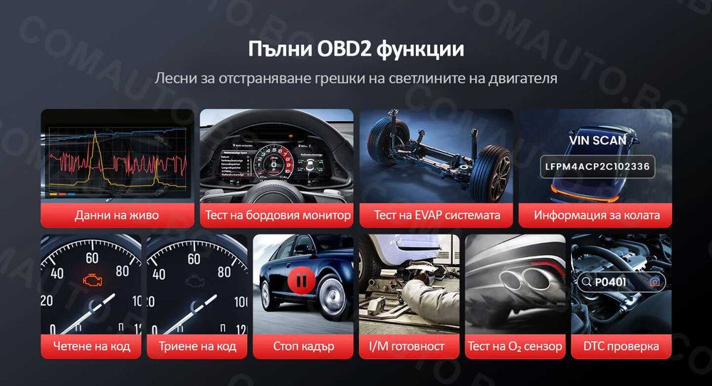 THINKCAR BD6 + 5 сервизни функции,български език, безплатен лиценз