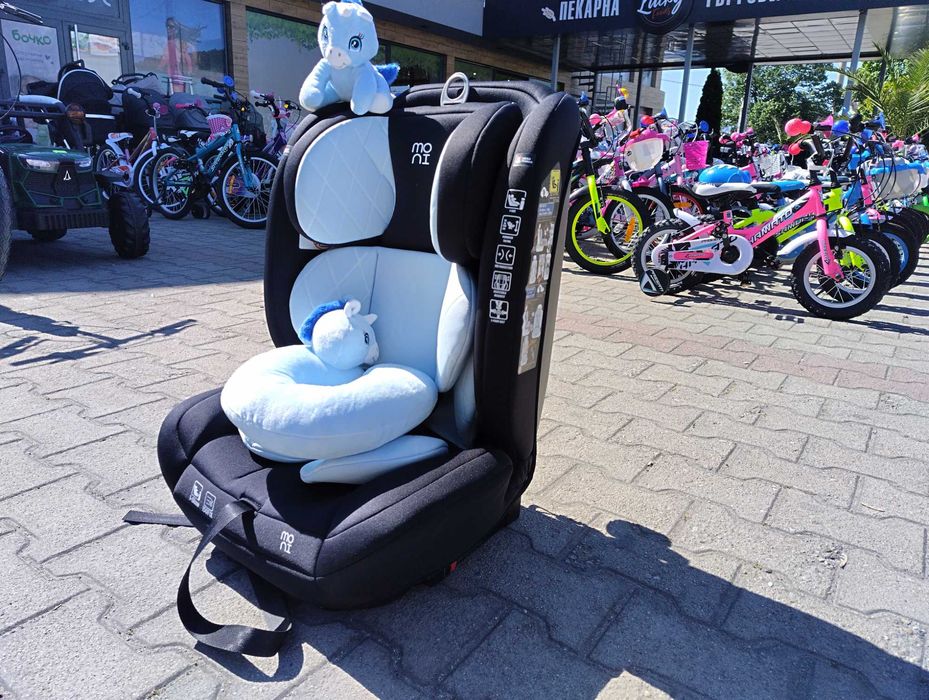 MONI Стол за кола I-SIZE I-SAFE ISOFIX (76-150 см) син