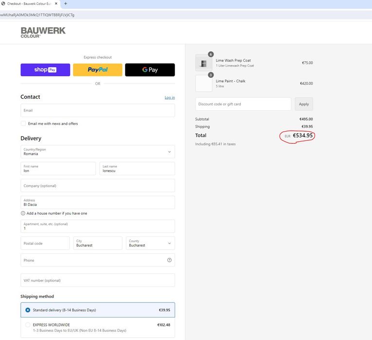 Vopsea limewash Bauwerk Chalk + Prep coat