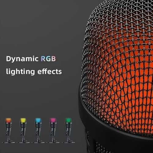 Нов USB кондензаторен микрофон RGB за PC Mac PS4 PS5 стрийминг подкаст YouTube
