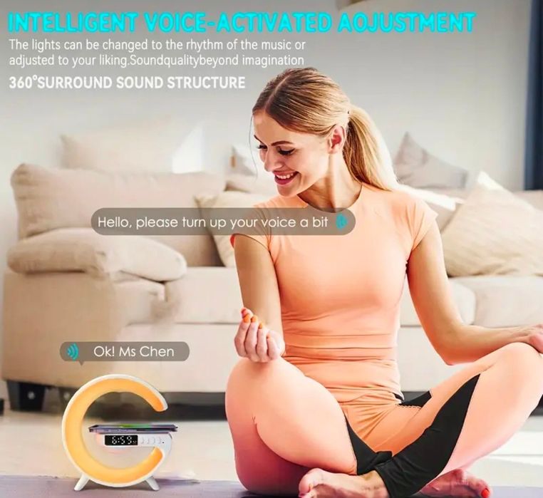 Беспроводная колонка/зарядка/будильник