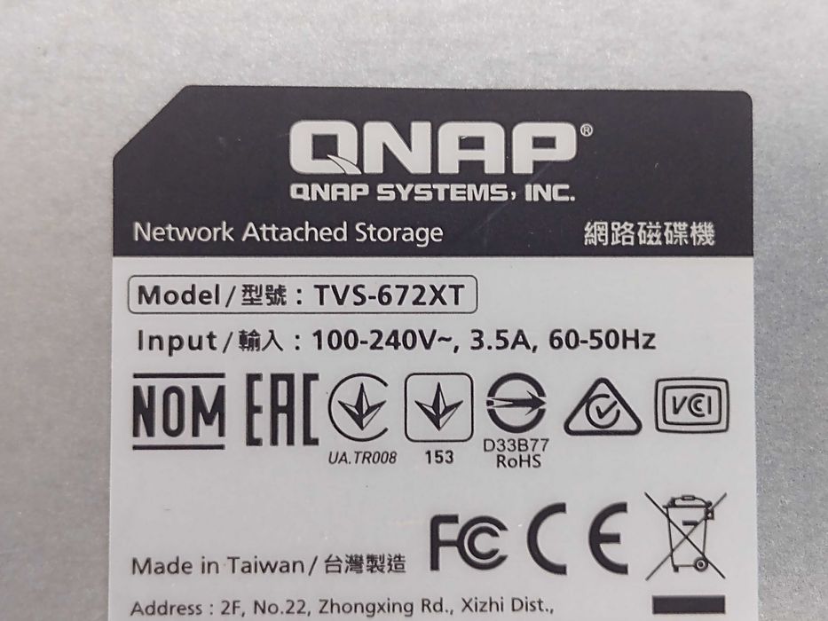 Qnap NAS TVS-672XT i3 8G
