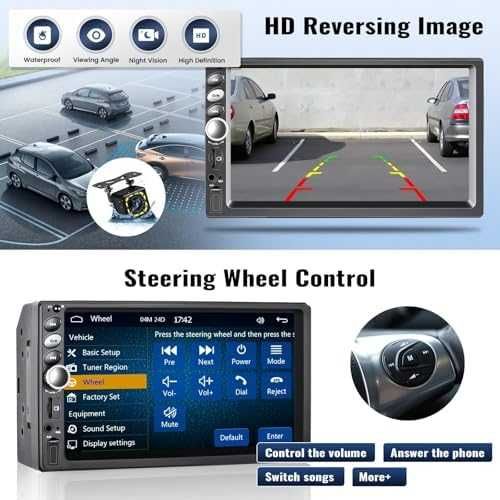 Нов 7" Двоен Дин CarPlay/Android Auto Радио + Камера за Заден Ход