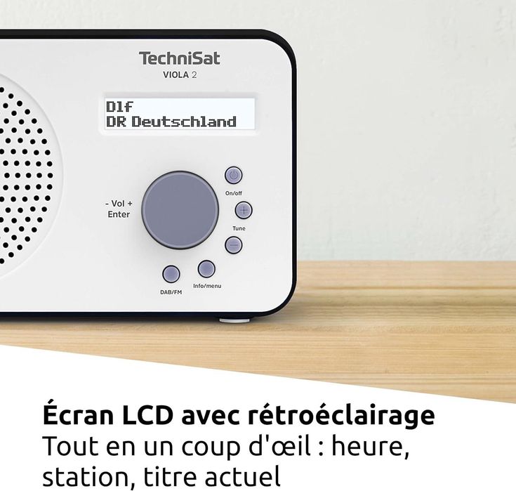Radio portabil TechniSat Viola 2, 1 W, DAB+,ecran LCD, alb,sigilat