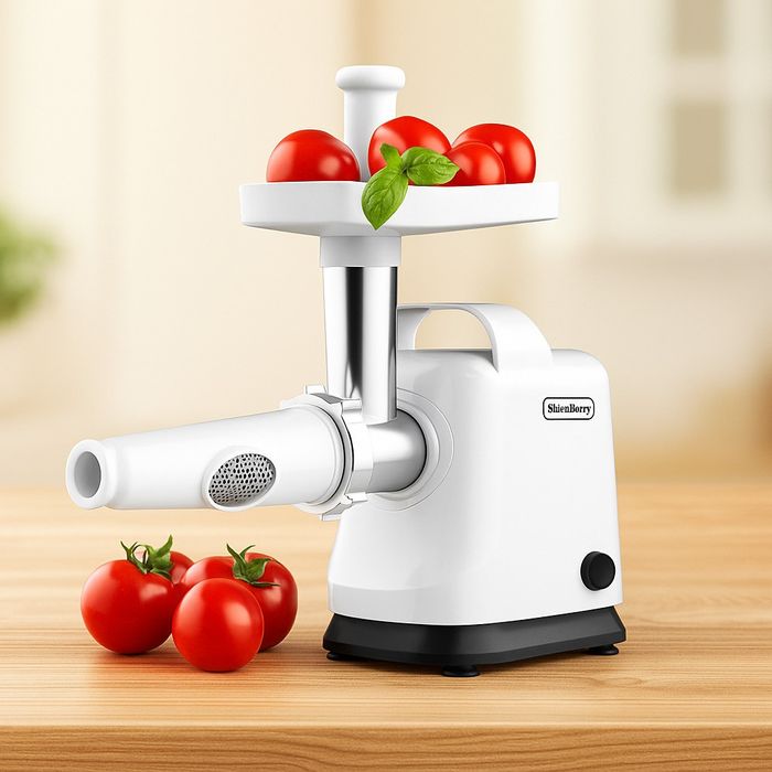Месомелачка, 800W, приставка за домати, ниско ниво на шум, бял