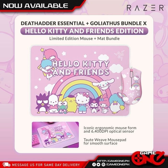 (2в1) Razer KITTY коврик+мышь Deathadder essential