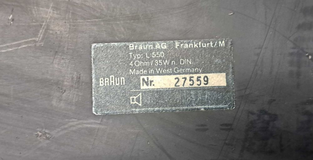 Boxe Braun L 550 - Vintage West Germany - Design Hi-Fi de Colectie