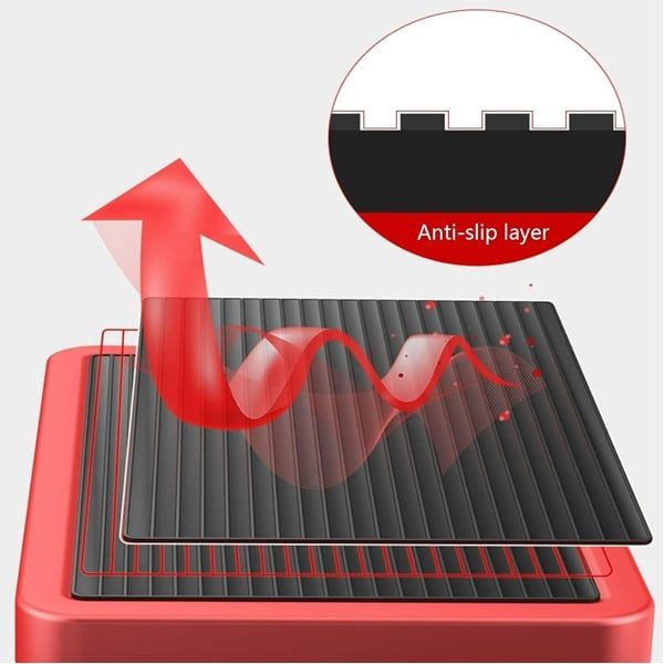Scara pliabila metalica 5 trepte, antiderapanta, rosie, 165 cm