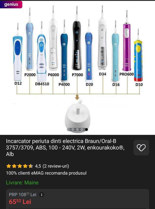 Incarcator Braun perie dinti