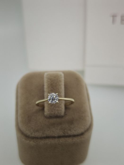Inel aur 14k 1.08gr marca Teilor cu diamante naturale (r)