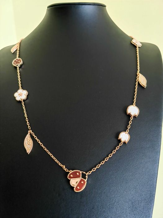 Колие от розово злато - Van Cleef & Arpels VCA Perlée couleurs pendant