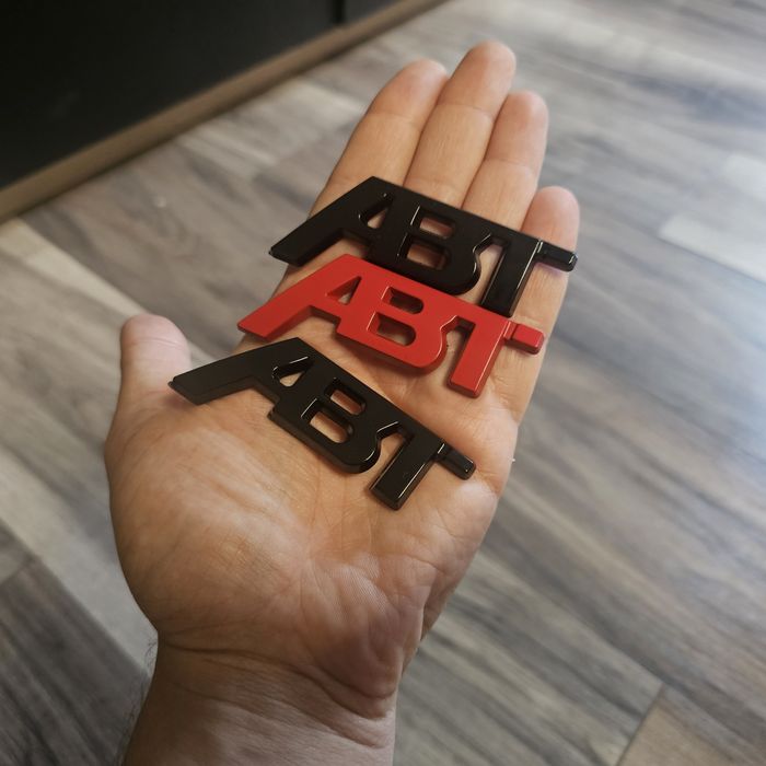Set sigle ABT metalice 3D cu dublu adeziv