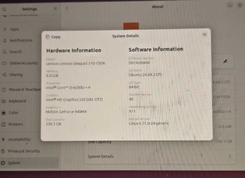 Laptop Lenovo Ideapad 510 - 250GB SSD, 8GB, i5