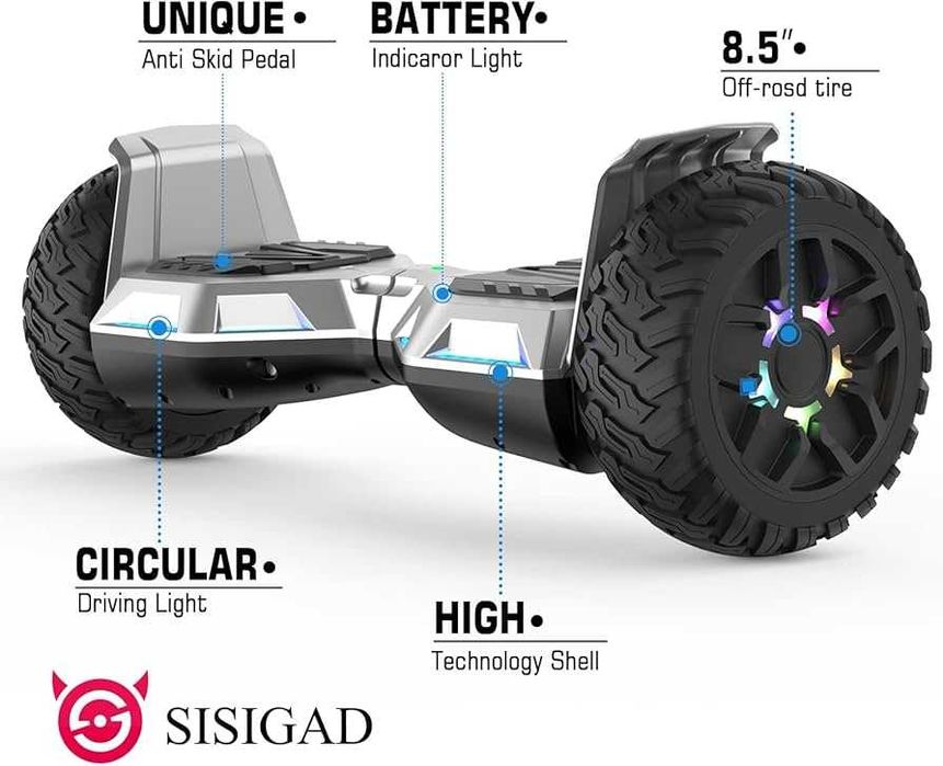 SISIGAD ховърборд със седалка за картинг. Цвят Сив